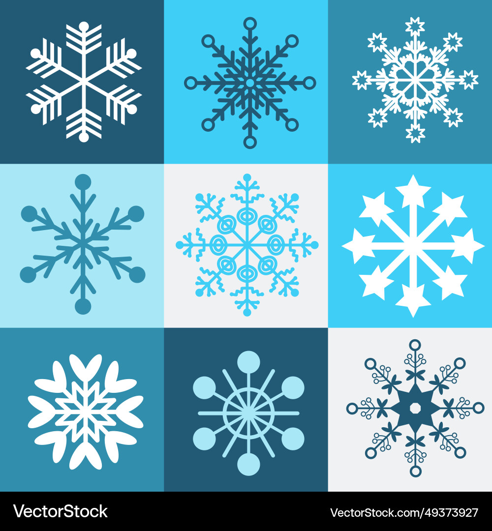 Seamless square pattern with snowflakes Vector Image