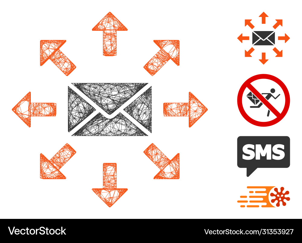 Send spam web mesh Send spam web mesh vector image