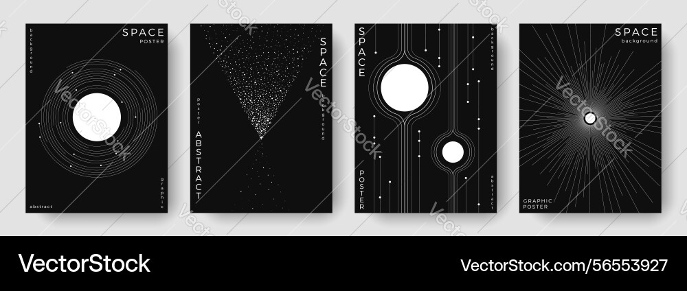 Set of abstract space astronomy backgrounds Set of abstract space astronomy backgrounds vector image
