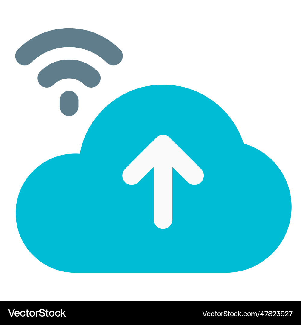 Uploading data over wireless from cloud storage Vector Image