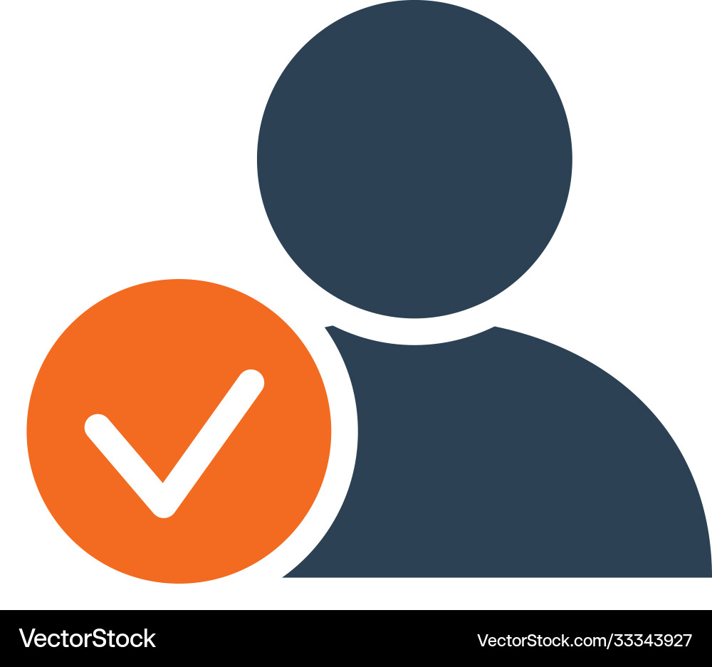 User Verification Icon with Checkmark vector image