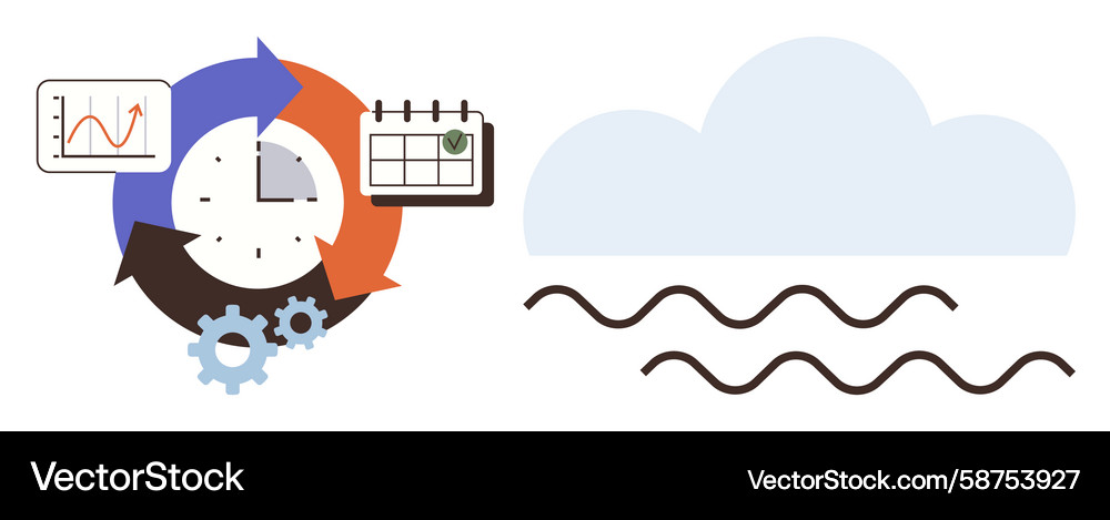 Workflow & Analytics Process Vector Image