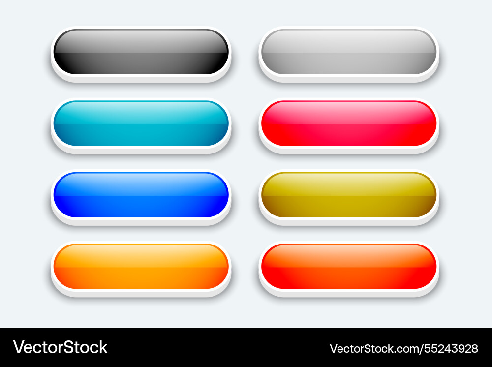 3d style empty uiux app button sign in collection Vector Image