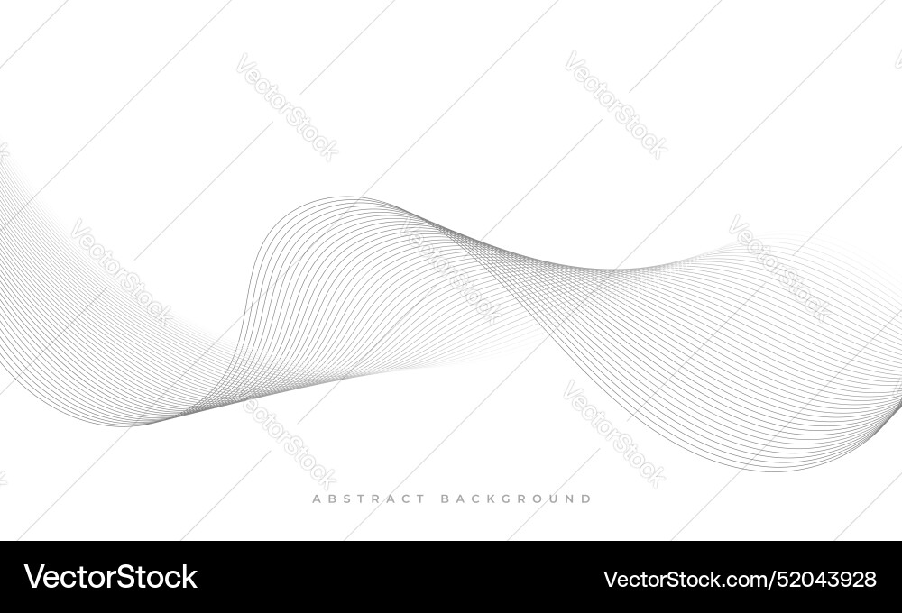 Abstract white background with grey wavy lines Vector Image