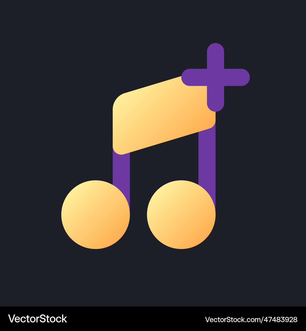 Add audio flat gradient fill ui icon for dark Add audio flat gradient fill ui icon for dark vector image