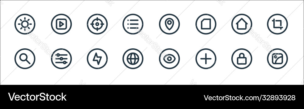 Basic ui line icons linear set quality Basic ui line icons linear set quality vector image