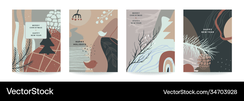Collection trendy creative christmas Collection trendy creative christmas vector image