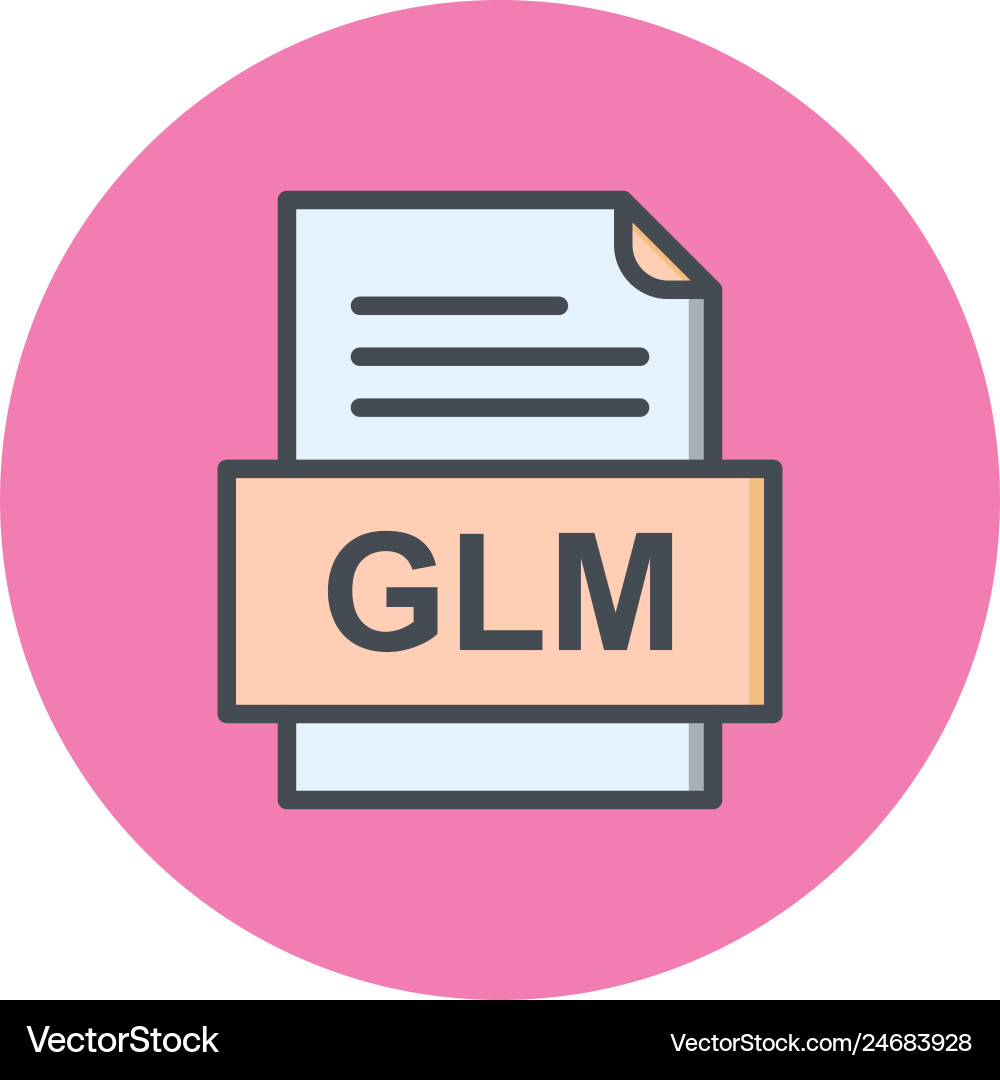 Glm file document icon Vector Image