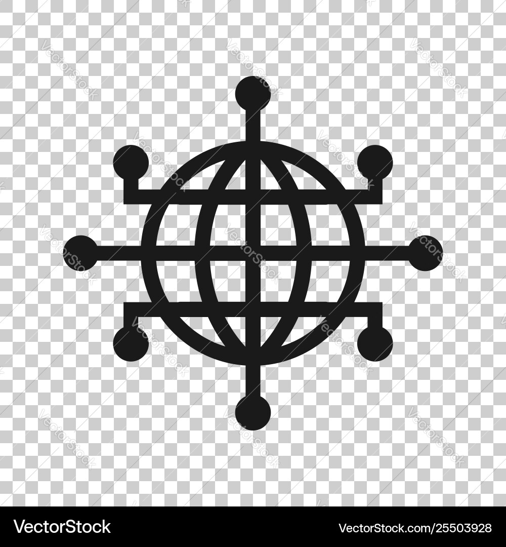 Global network icon in transparent style cyber Global network icon in transparent style cyber vector image