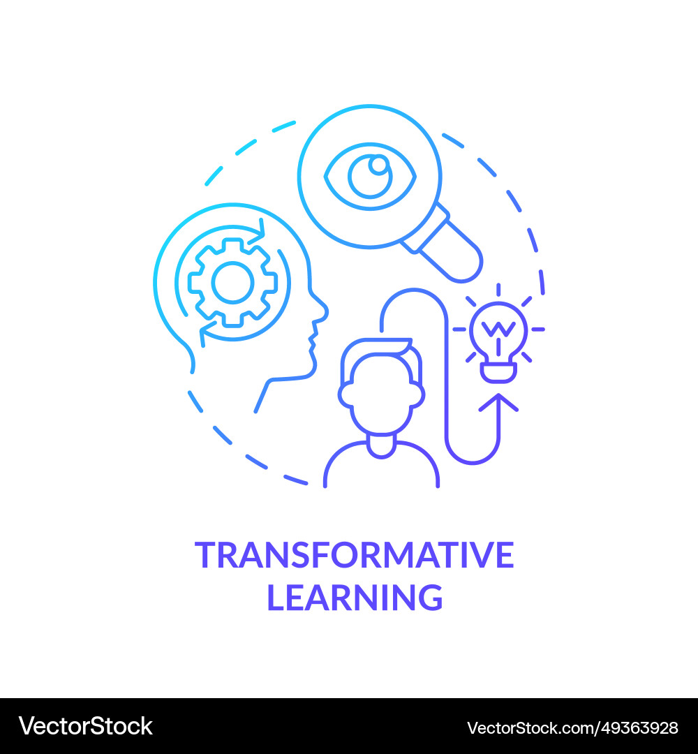 Gradient line icon transformative learning concept Gradient line icon transformative learning concept vector image