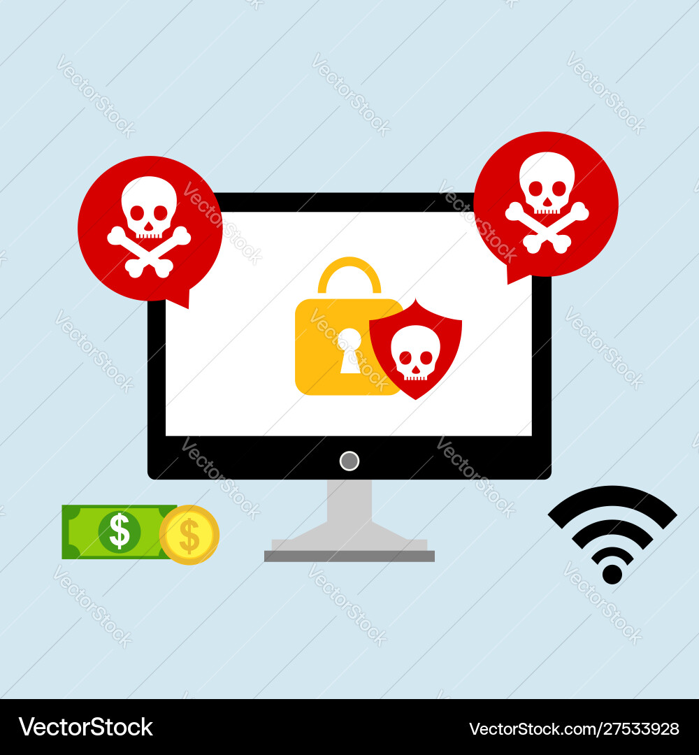 Hacker activity computeralert notification Hacker activity computeralert notification vector image