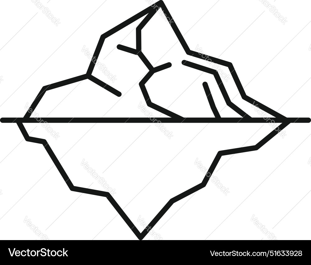 Large iceberg floating with hidden underwater part Large iceberg floating with hidden underwater part vector image