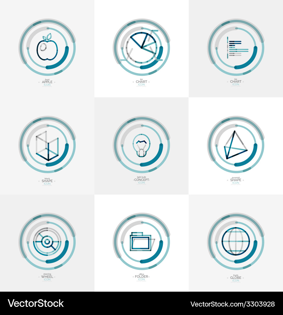 Minimal thin line design web icon set Vector Image