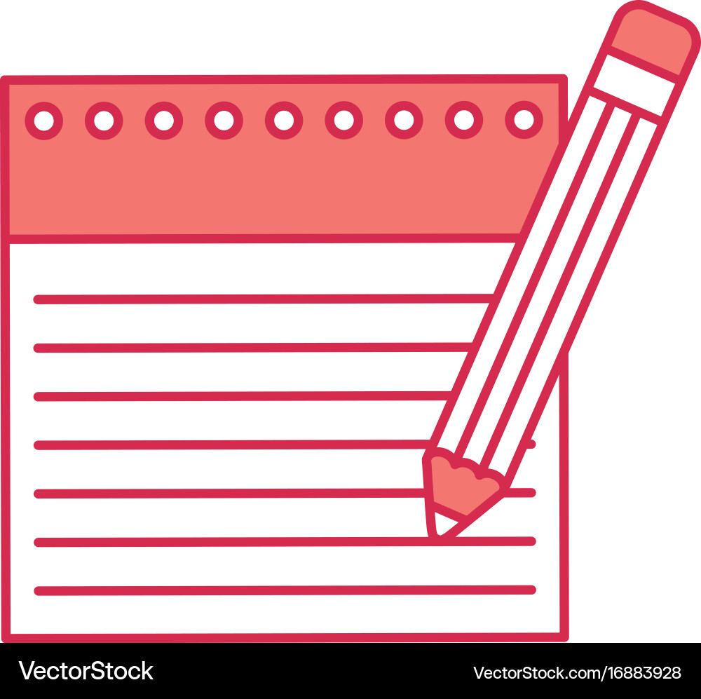 Notebook sheet with pencil Vector Image
