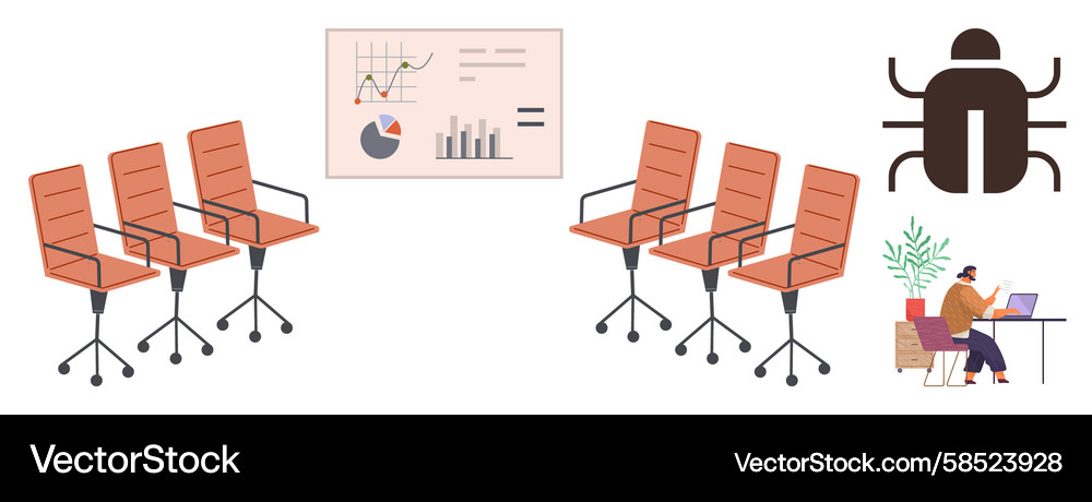 Office Analytics & Problem Solving Vector Image
