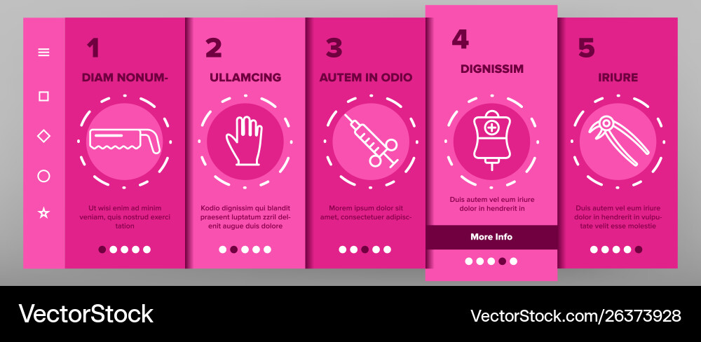 Operating instruments onboarding Operating instruments onboarding vector image