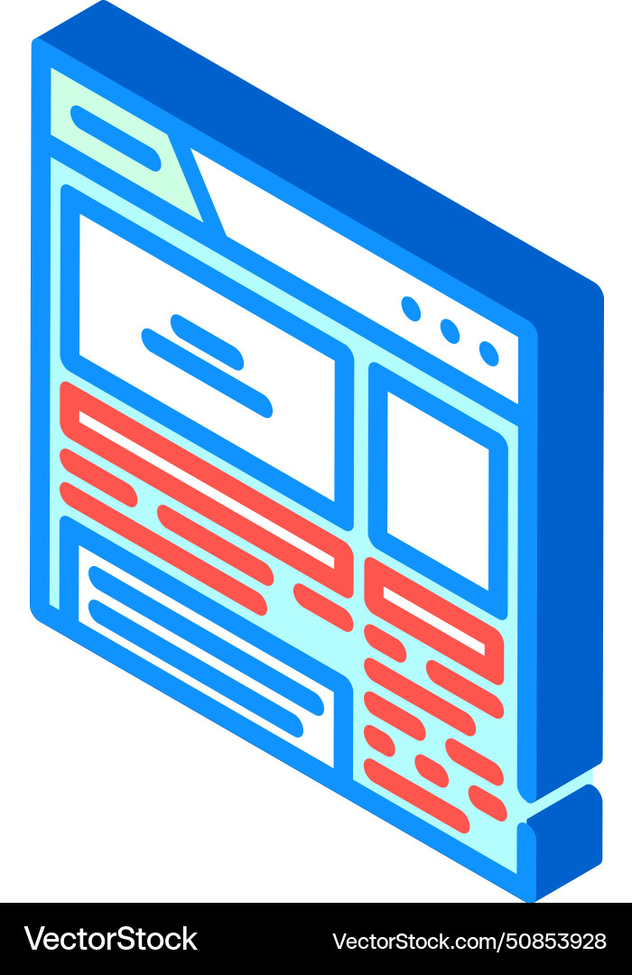 Rich snippets seo isometric icon vector image