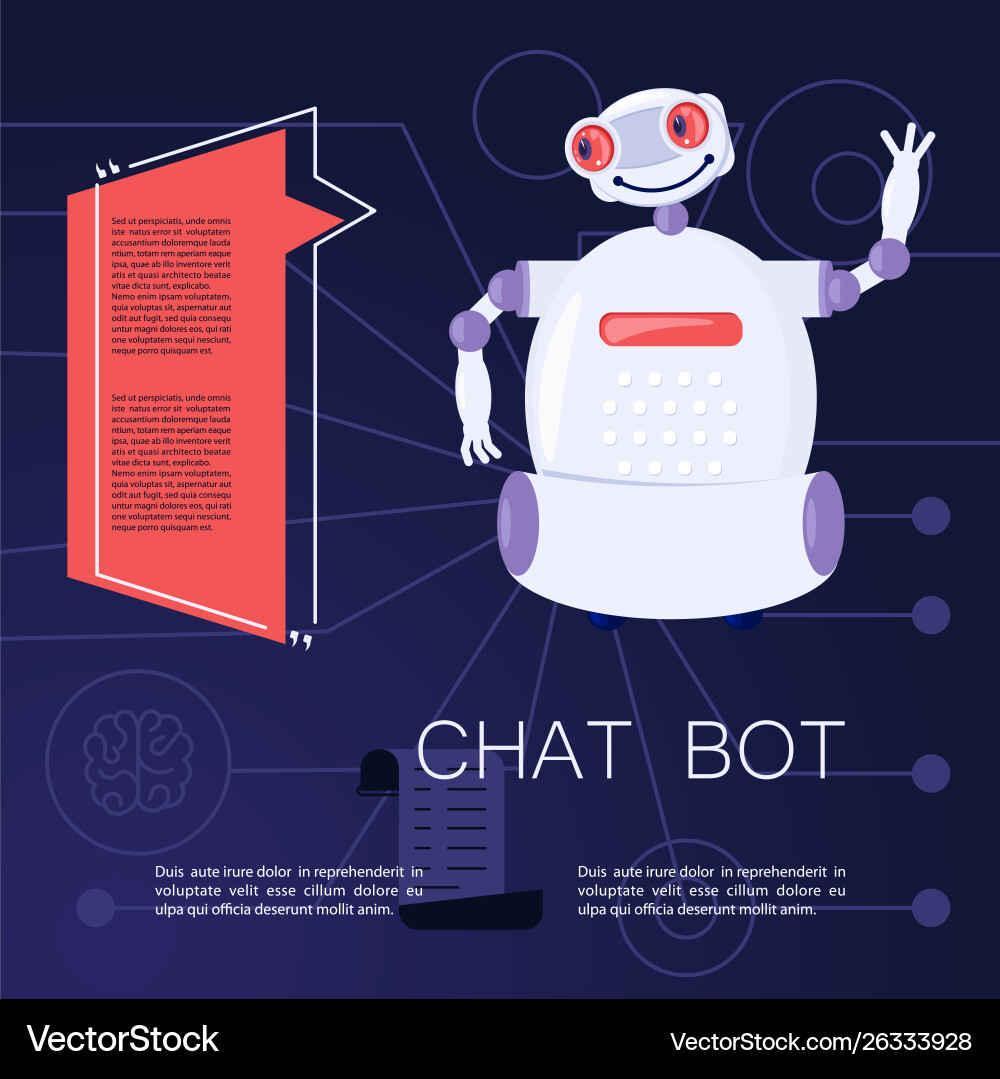 Robot virtual assistance element of website vector image