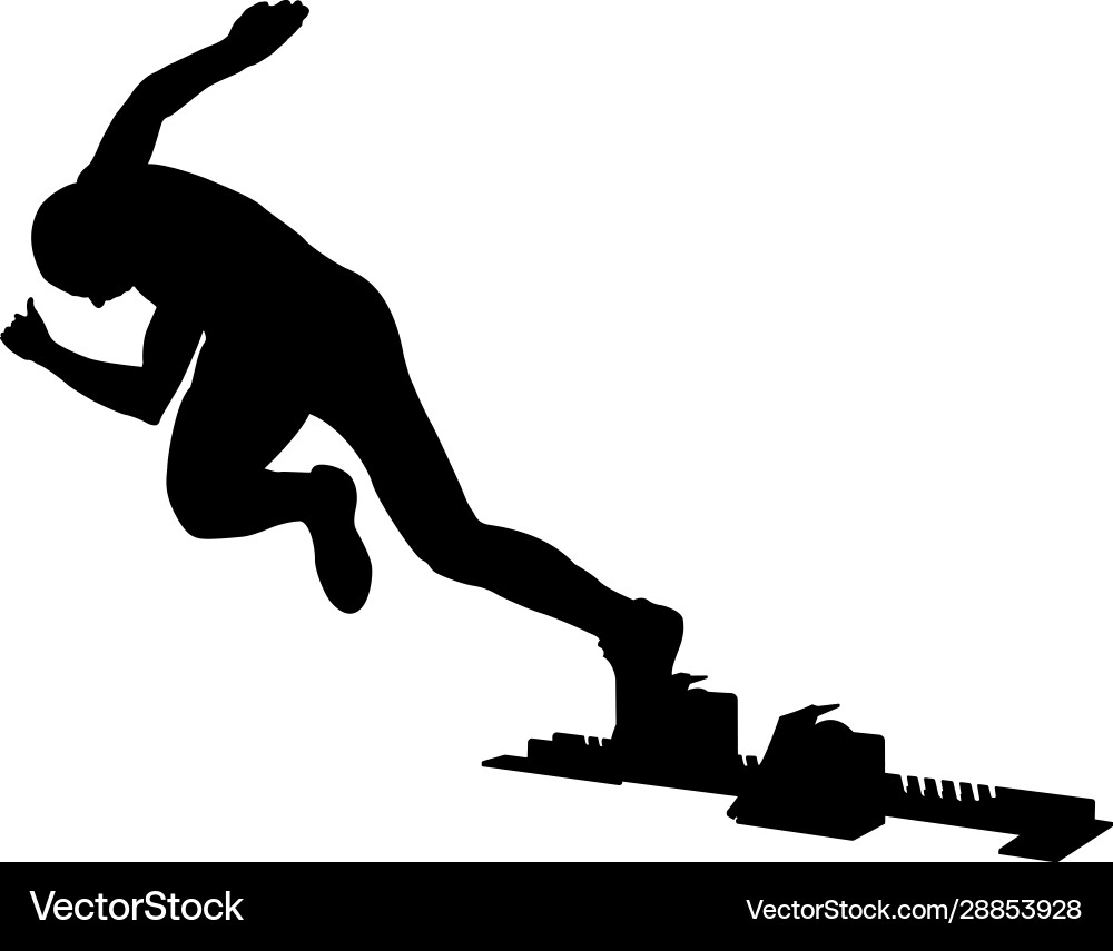 Runner Sprinting from Blocks vector image