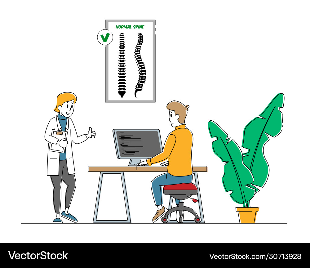 Scoliosis and spine deformation concept man Scoliosis and spine deformation concept man vector image