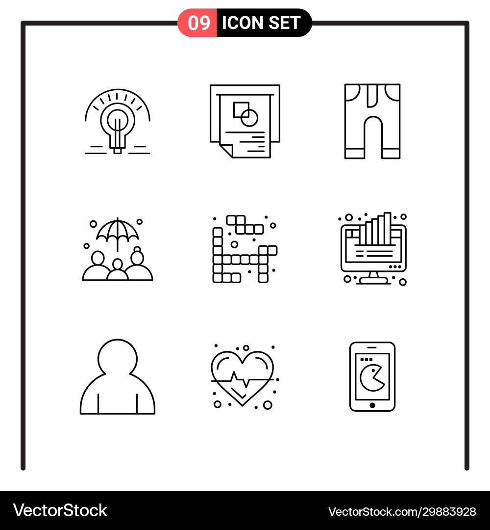 Set 9 line style icons for web and mobile Set 9 line style icons for web and mobile vector image