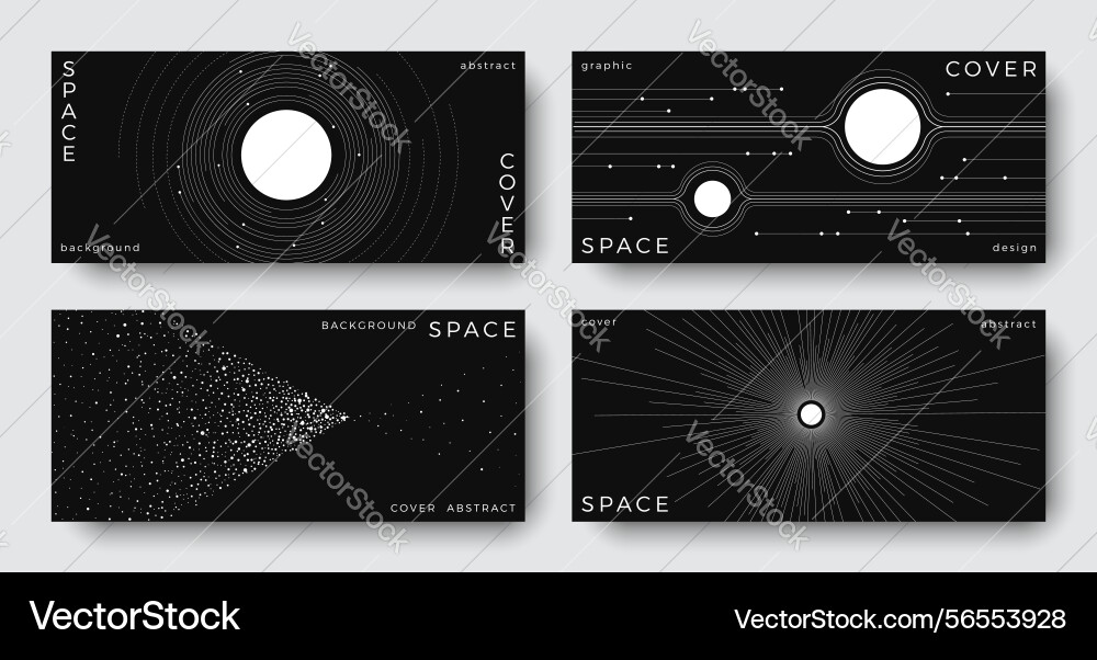 Set of abstract space horizontal backgrounds Set of abstract space horizontal backgrounds vector image