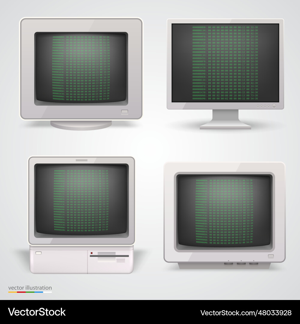 Set of retro computers vector image