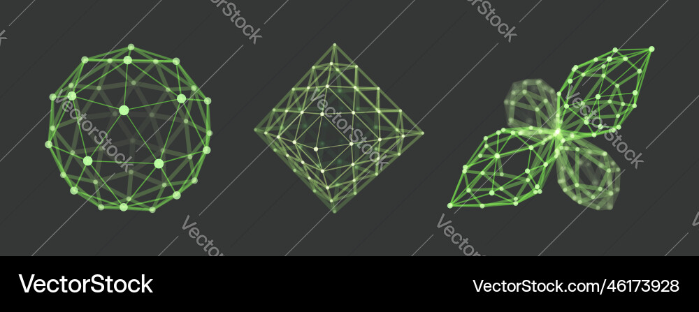 Sphere octahedron 3d wireframe object Vector Image