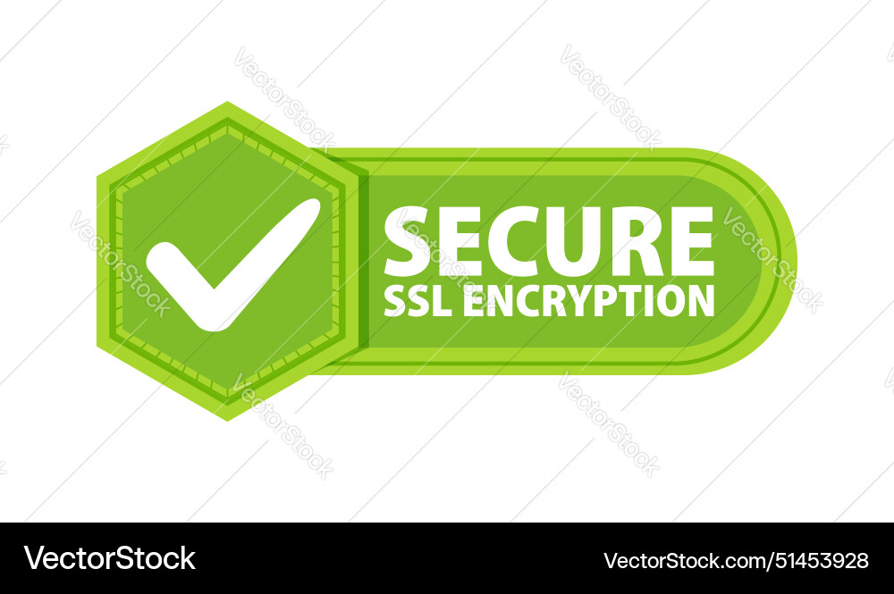 Ssl sicher https-Verbindungsabzeichen mit einem Scheck Ssl sicher https-Verbindungsabzeichen mit einem Scheck vektorbild