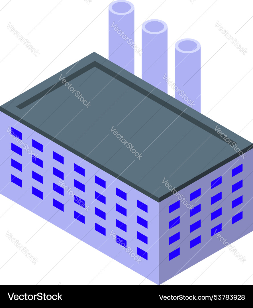 This isometric factory building is processing This isometric factory building is processing Vector Image