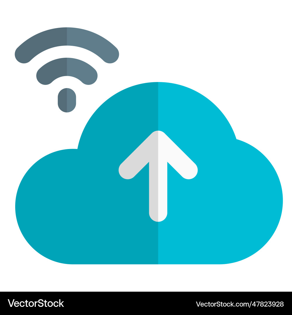 Uploading data over wireless from cloud storage Vector Image