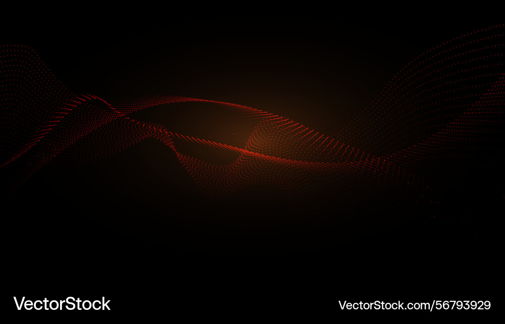 Abstract red wave particle technology gradient Abstract red wave particle technology gradient vector image