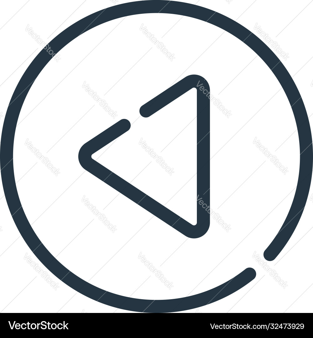 Back icon editable stroke linear symbol Back icon editable stroke linear symbol vector image