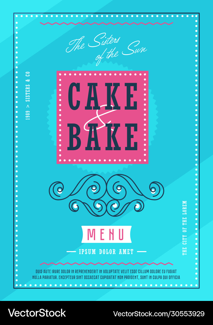 Bakery menu design template Bakery menu design template vector image