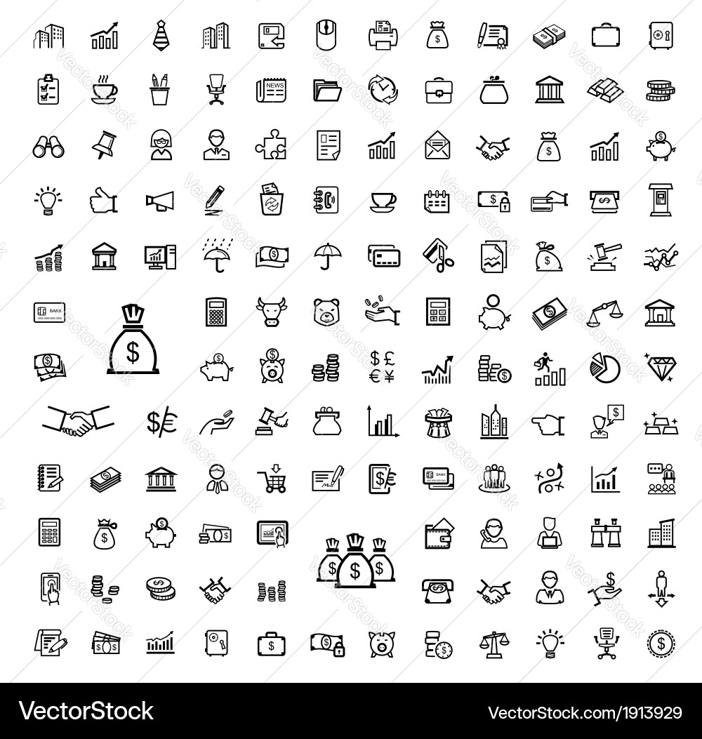 Business Finance Icons Vector Image
