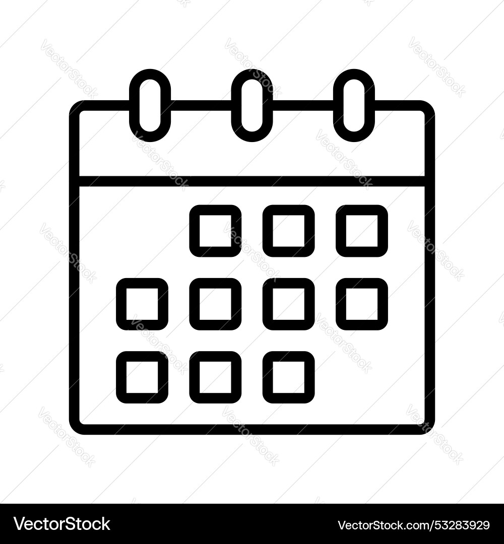 Calendar icon outline style design isolated Calendar icon outline style design isolated Vector Image