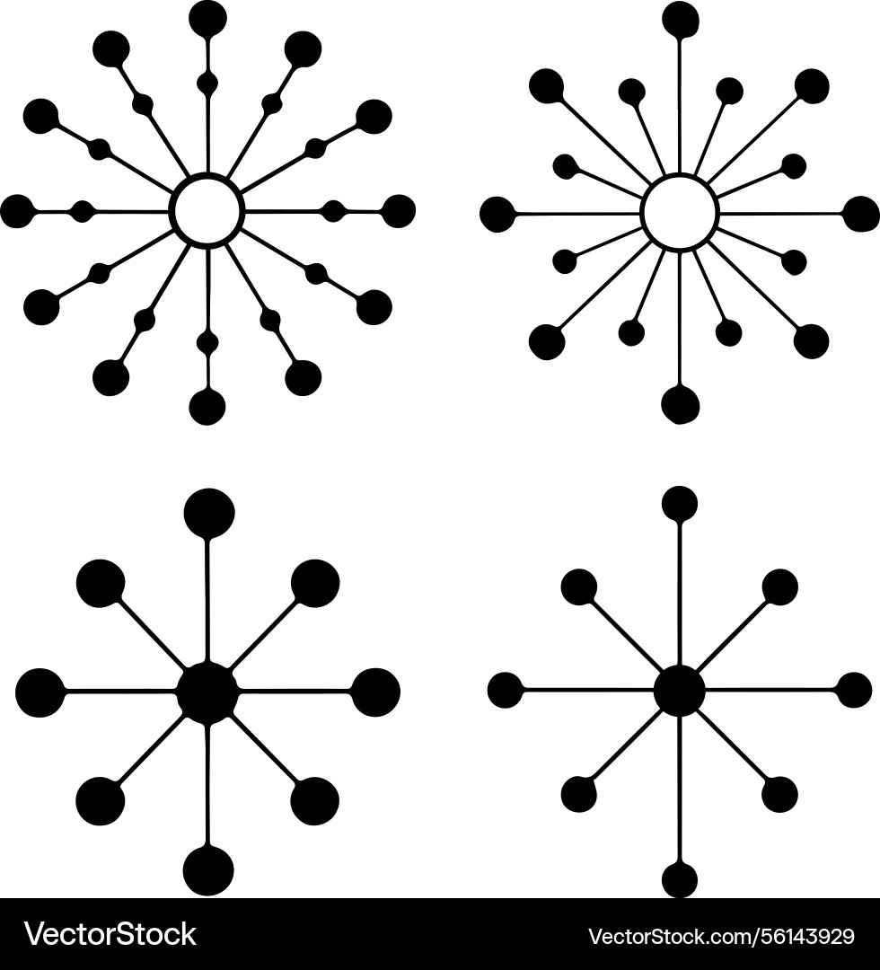Complex network hub spoke connection icon vector image