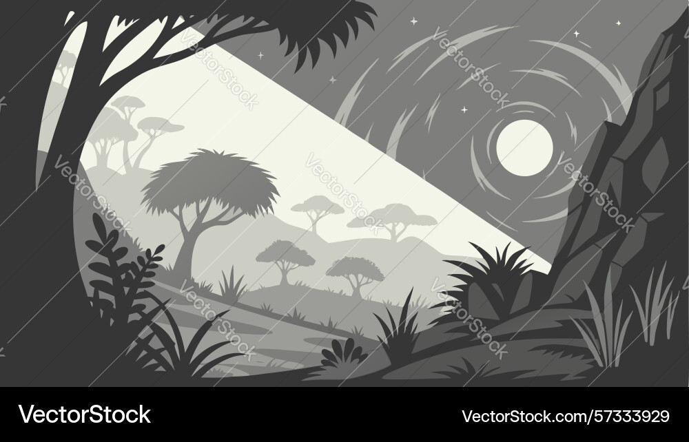 Cosmic anomaly in mysterious forest design Vector Image