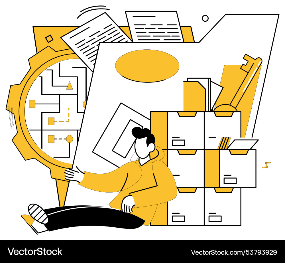 Data science the digital system is intricate maze Data science the digital system is intricate maze vector image