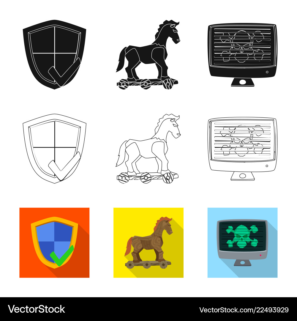 Design of virus and secure icon set Design of virus and secure icon set vector image