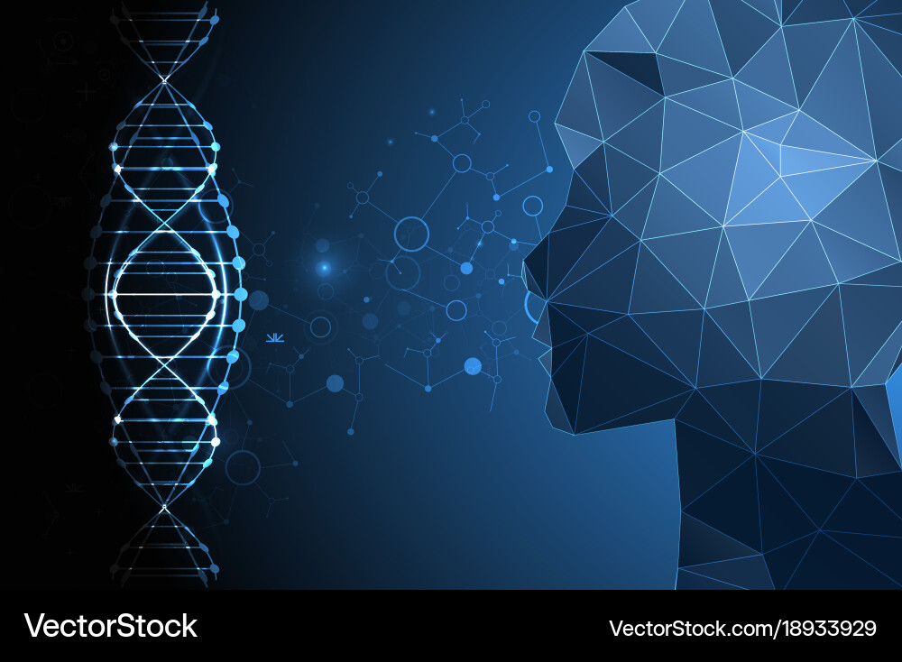 DNA Science Background - Cellular Network vector image