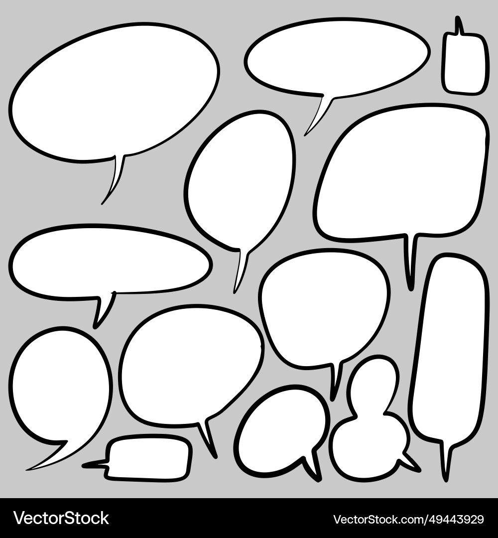 Doodle sketch style of speech bubbles hand drawn Doodle sketch style of speech bubbles hand drawn Vector Image