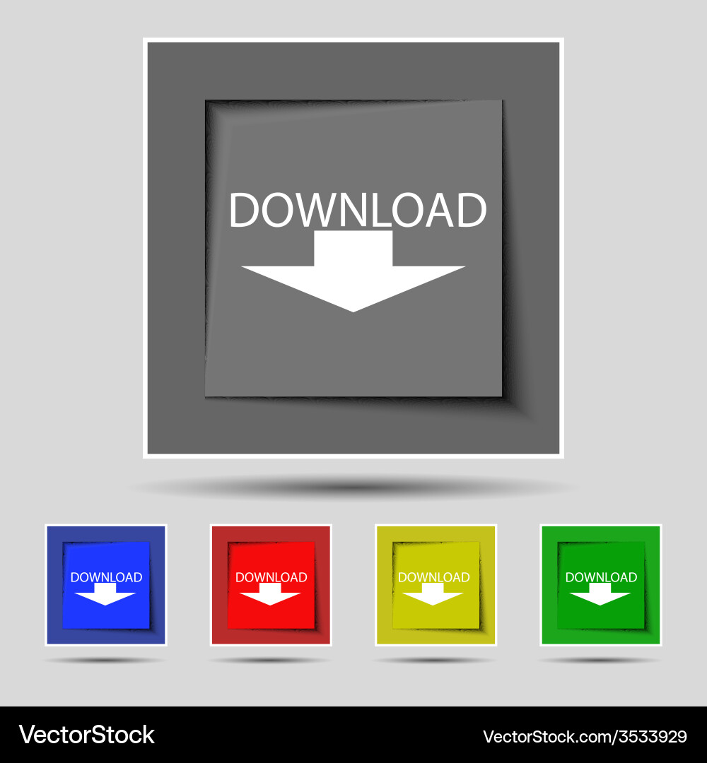 Download icon upload button load symbol set Vector Image