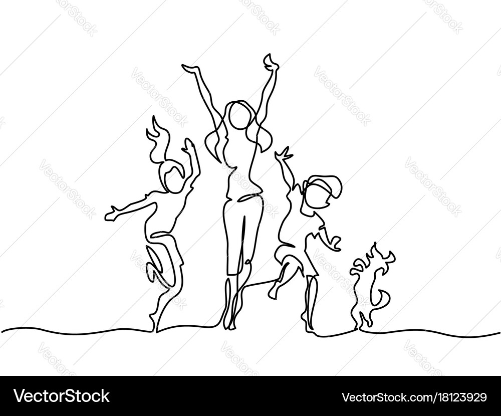 Family Dance Joy Vector Image