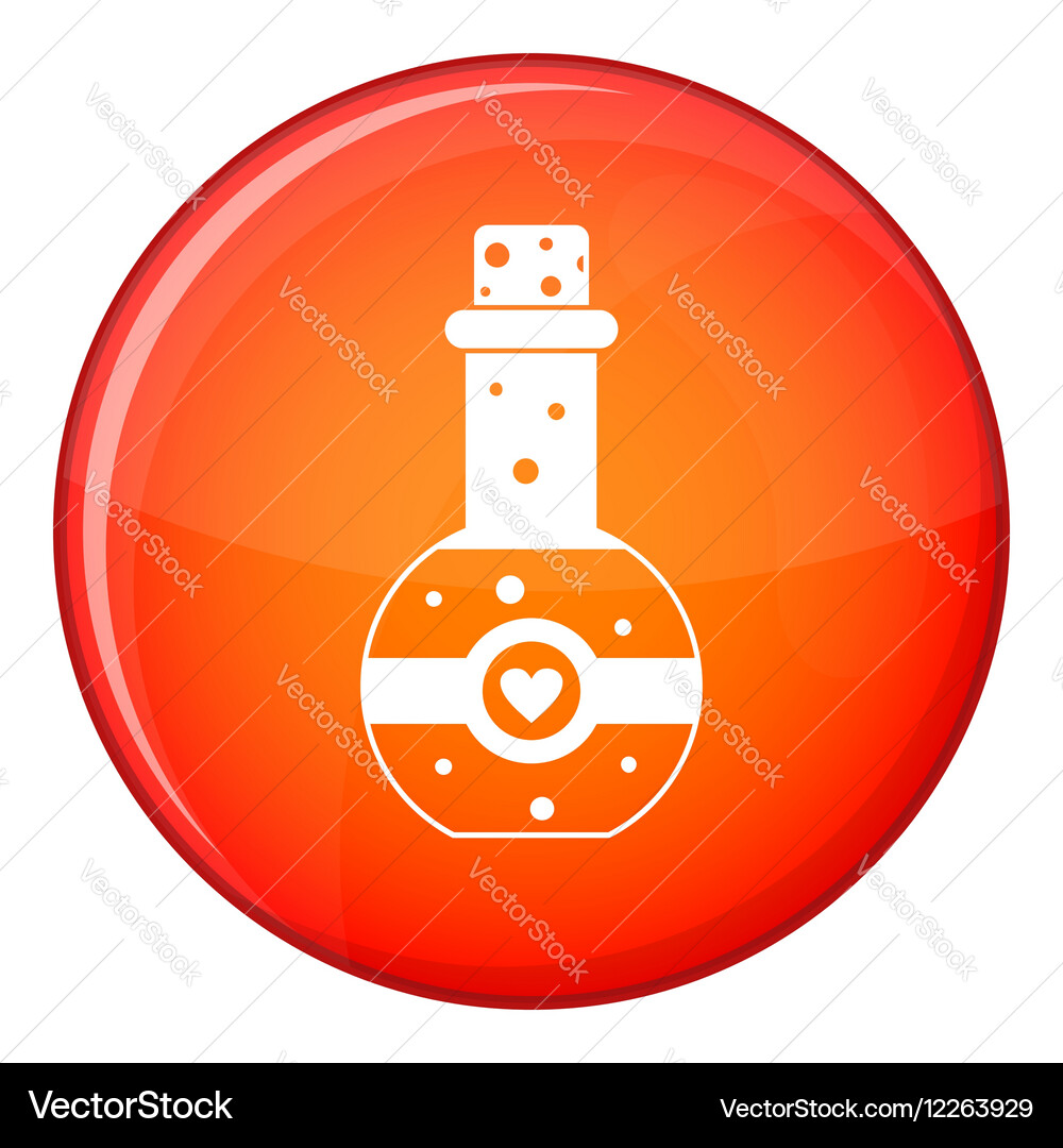 Flask of love elixir icon flat style vector image