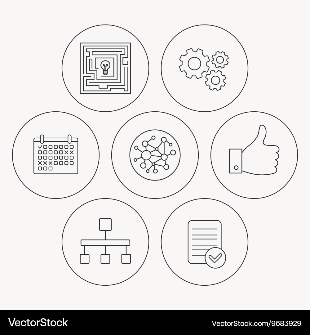 Global network like and hierarchy icons Vector Image