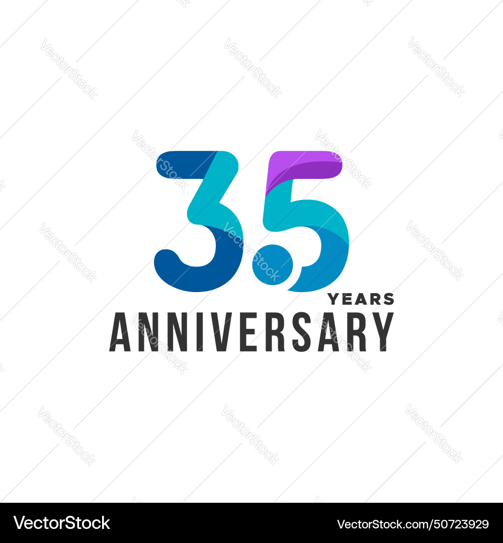Gradient anniversary number design collection Vector Image