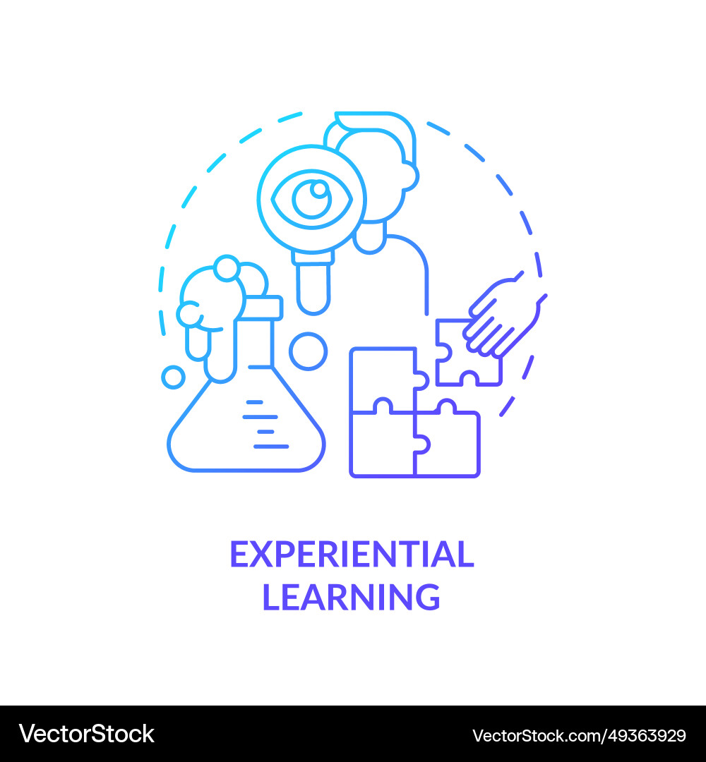 Gradient line icon experiential learning concept Vector Image