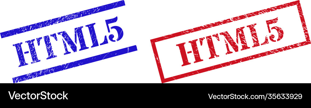 Html5 textured rubber seal stamps with rectangle Vector Image