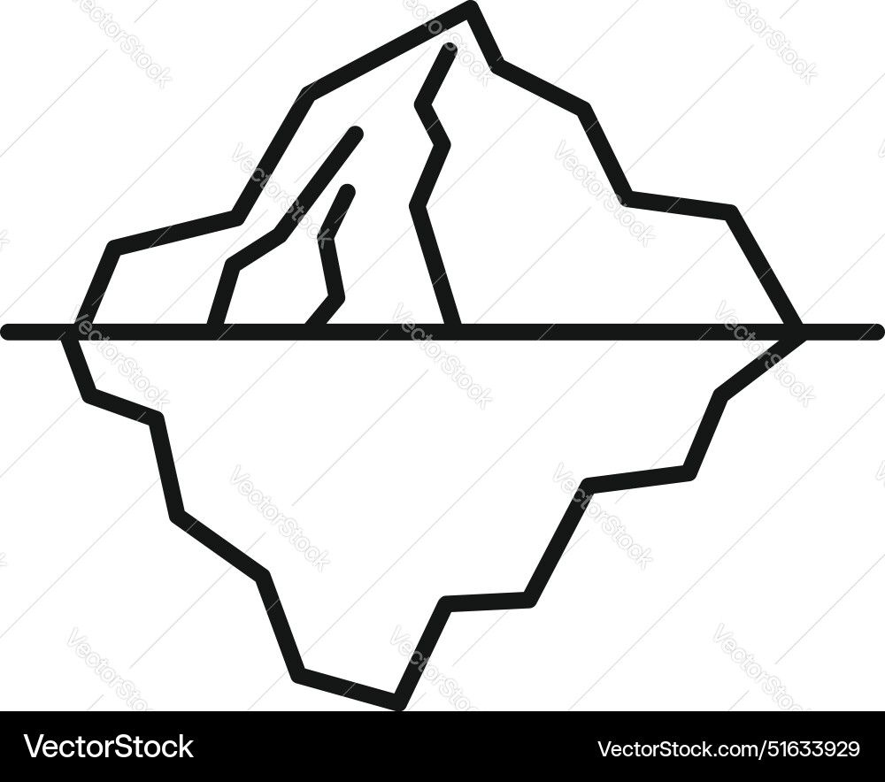 Iceberg floating with hidden danger lurking below Iceberg floating with hidden danger lurking below vector image